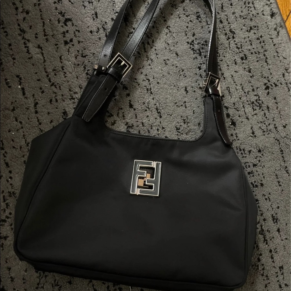 Vintage fendi hobo nylon shoulder bag
